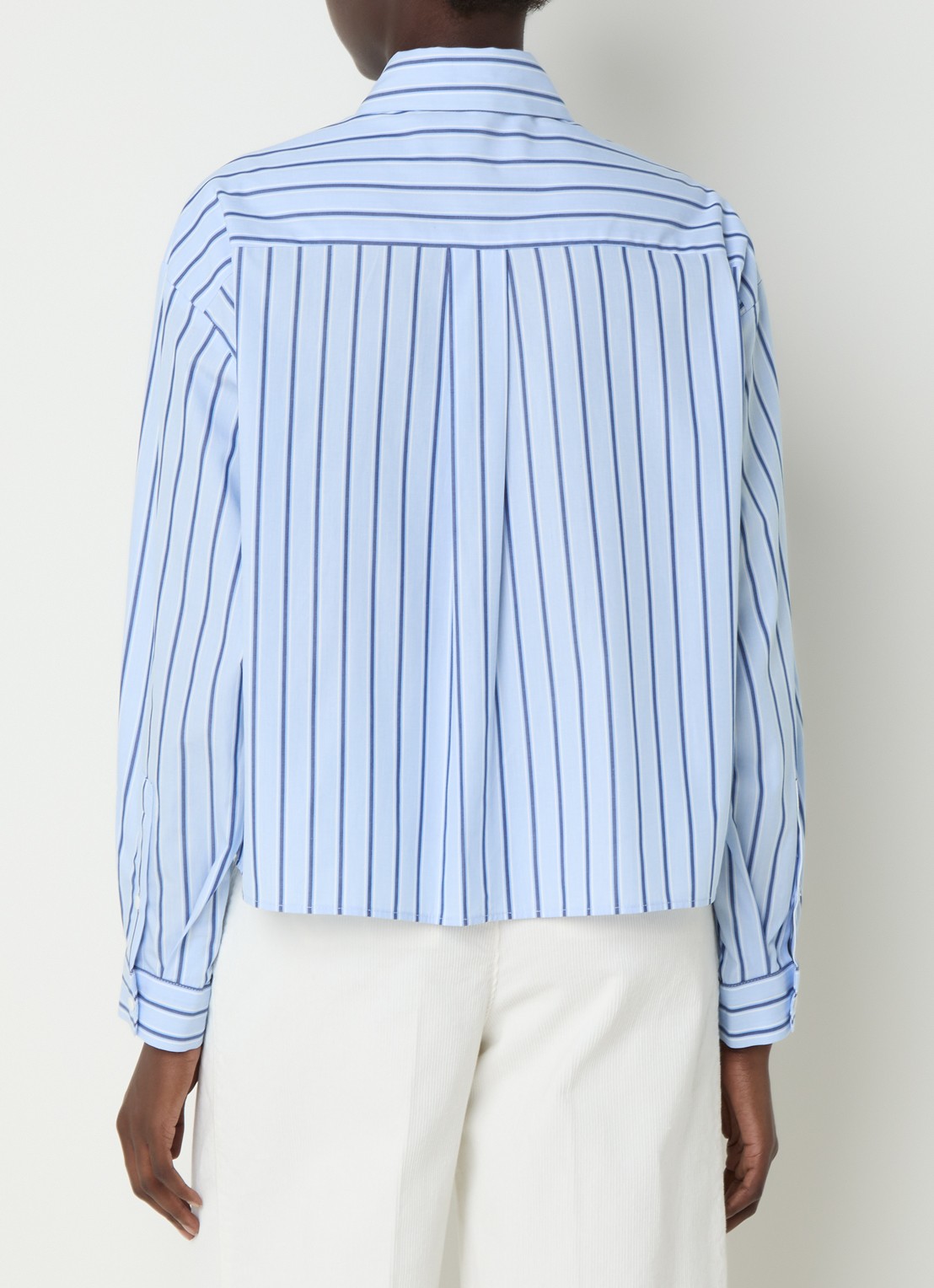 Claudie Pierlot Blouse met streepprint - achterkant donkerblauw