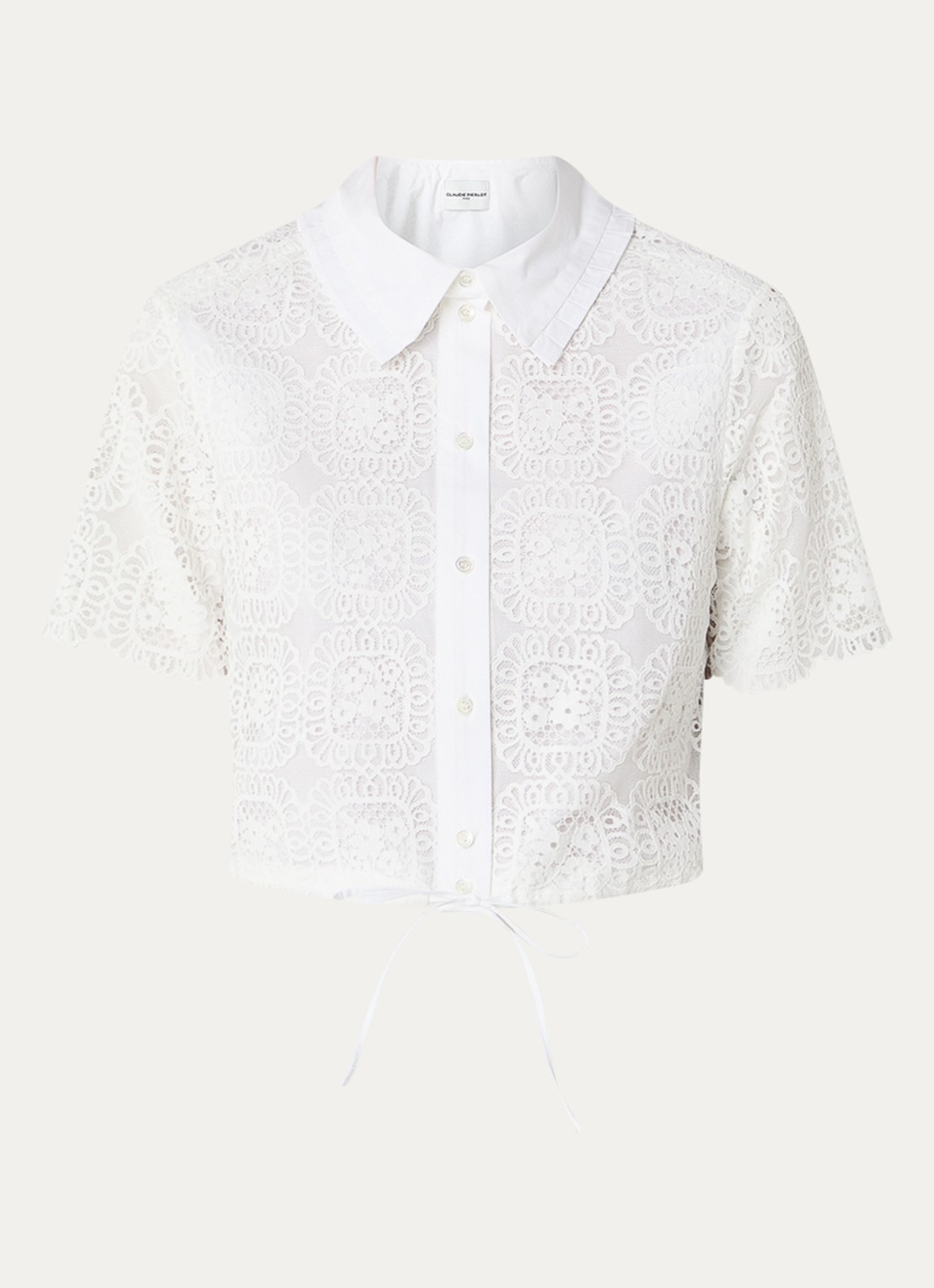 Claudie Pierlot Blouse van broderie - voorkant 3 wit