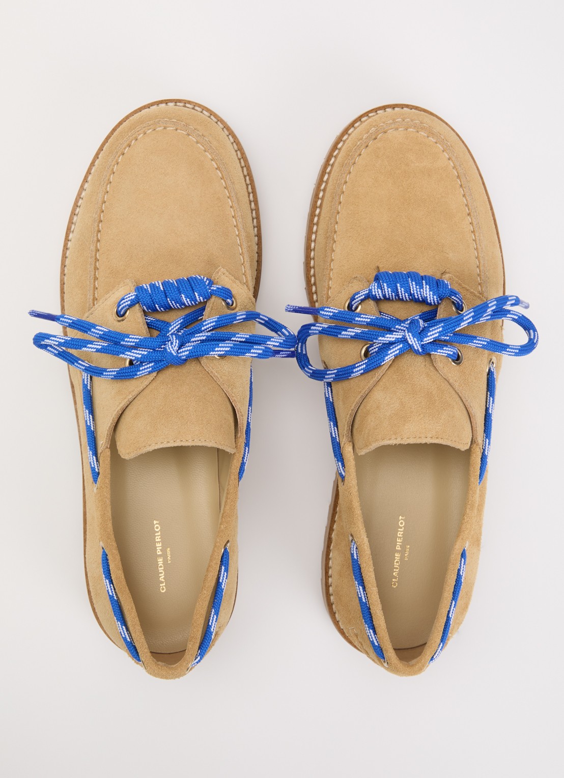 Claudie Pierlot Bootschoen van suède - detail 4 camel