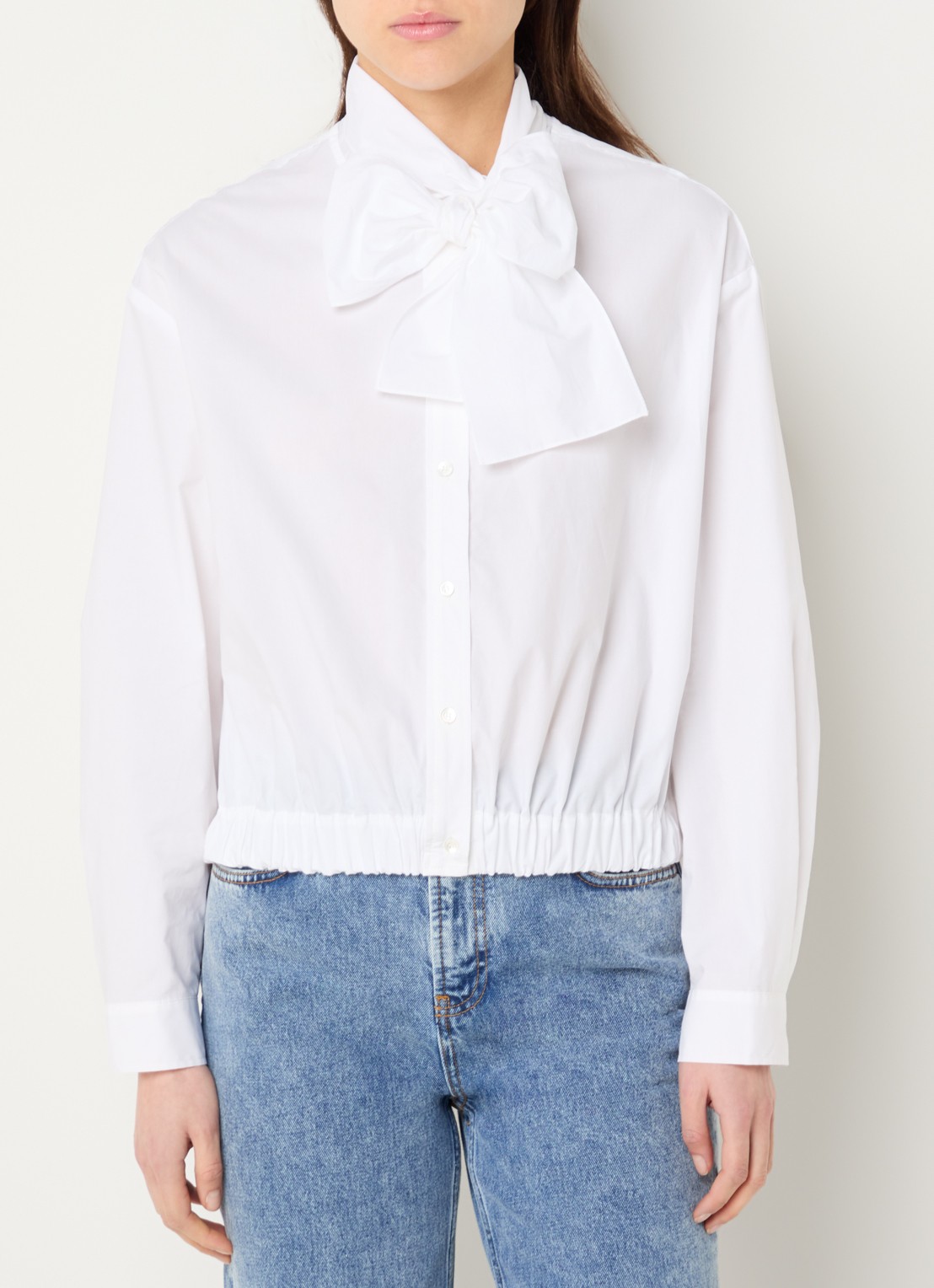Claudie Pierlot Callybis blouse met elastische band - detail 3 wit