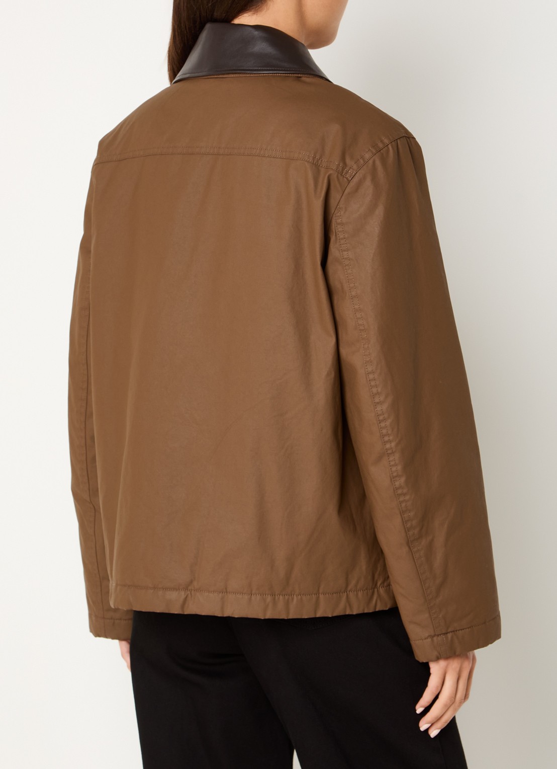 Claudie Pierlot Carlita gewatteerde jack met details van leer - achterkant bruin