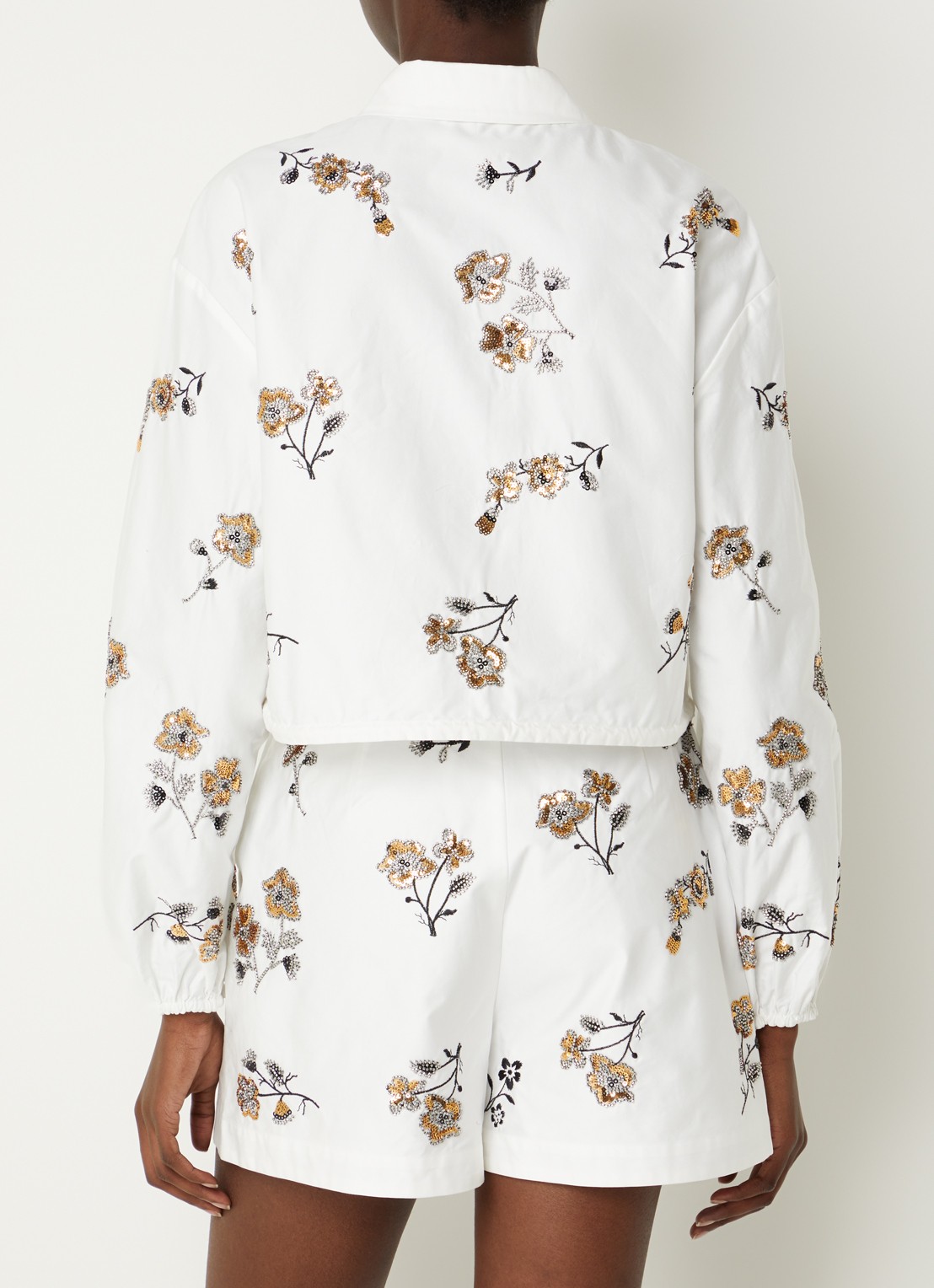 Claudie Pierlot Carole blouse met pailletten - achterkant wit