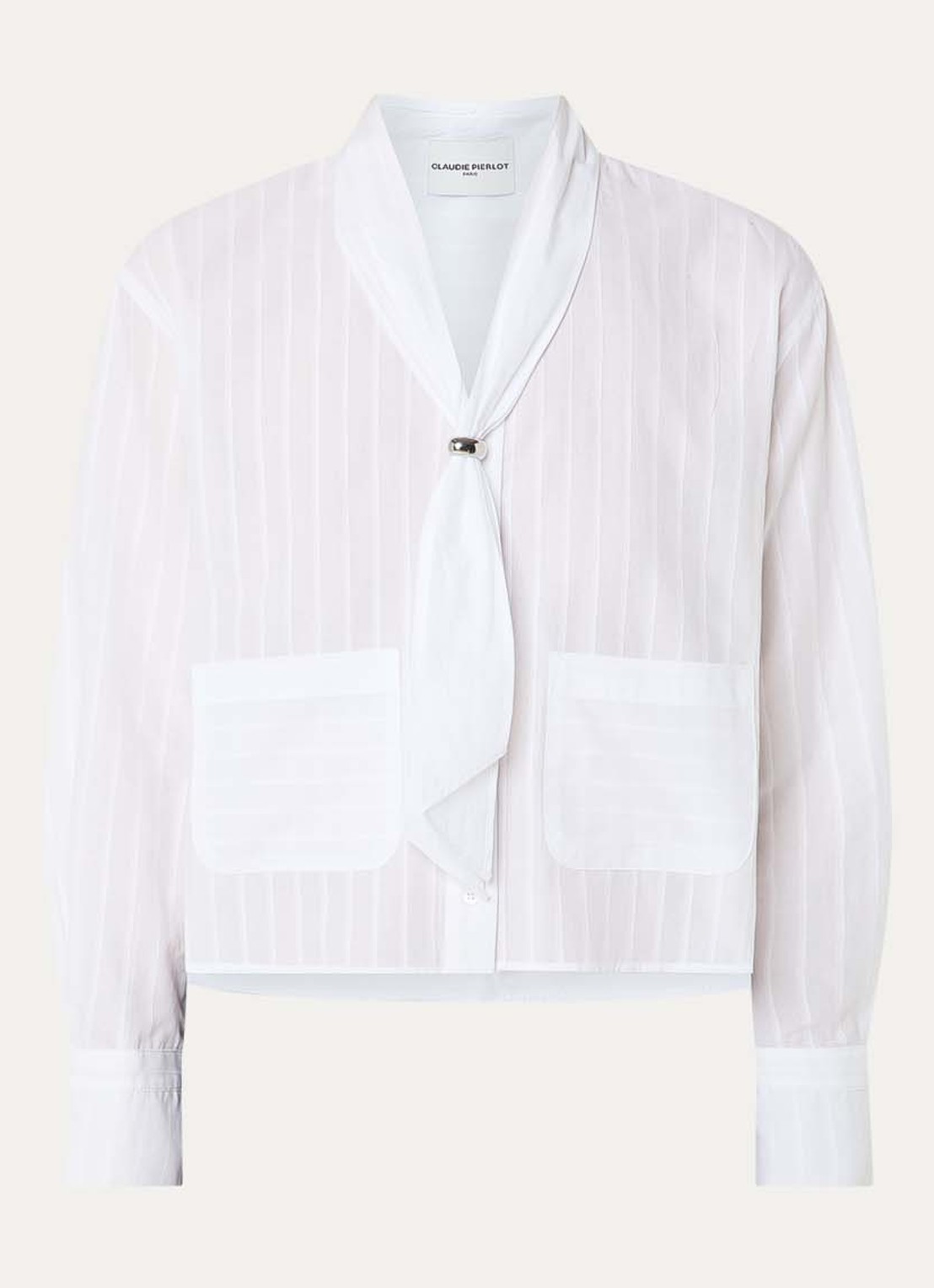 Claudie Pierlot Charlie blouse met opgestikte zakken - voorkant wit
