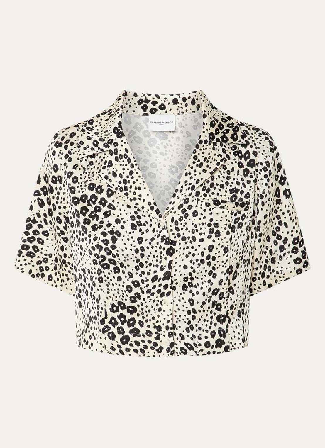Claudie Pierlot Clair cropped tuniek met print - voorkant 3 wit