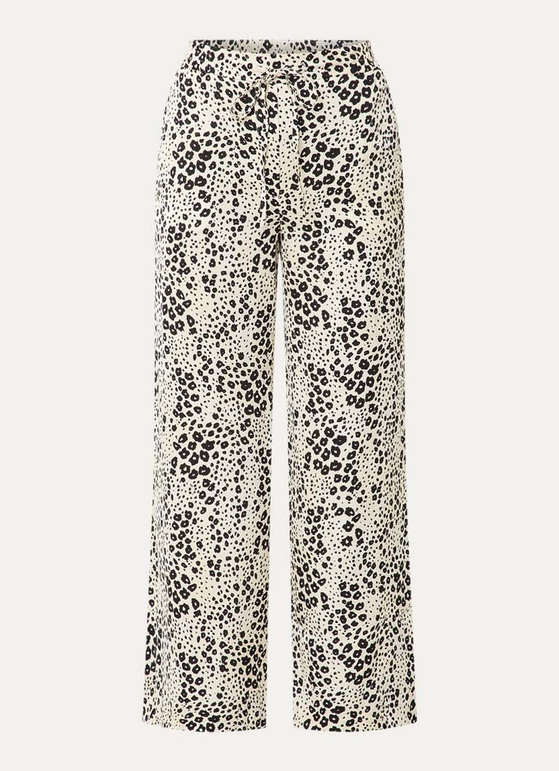 Claudie Pierlot Clair high waist loose fit pantalon met print - voorkant 3 creme