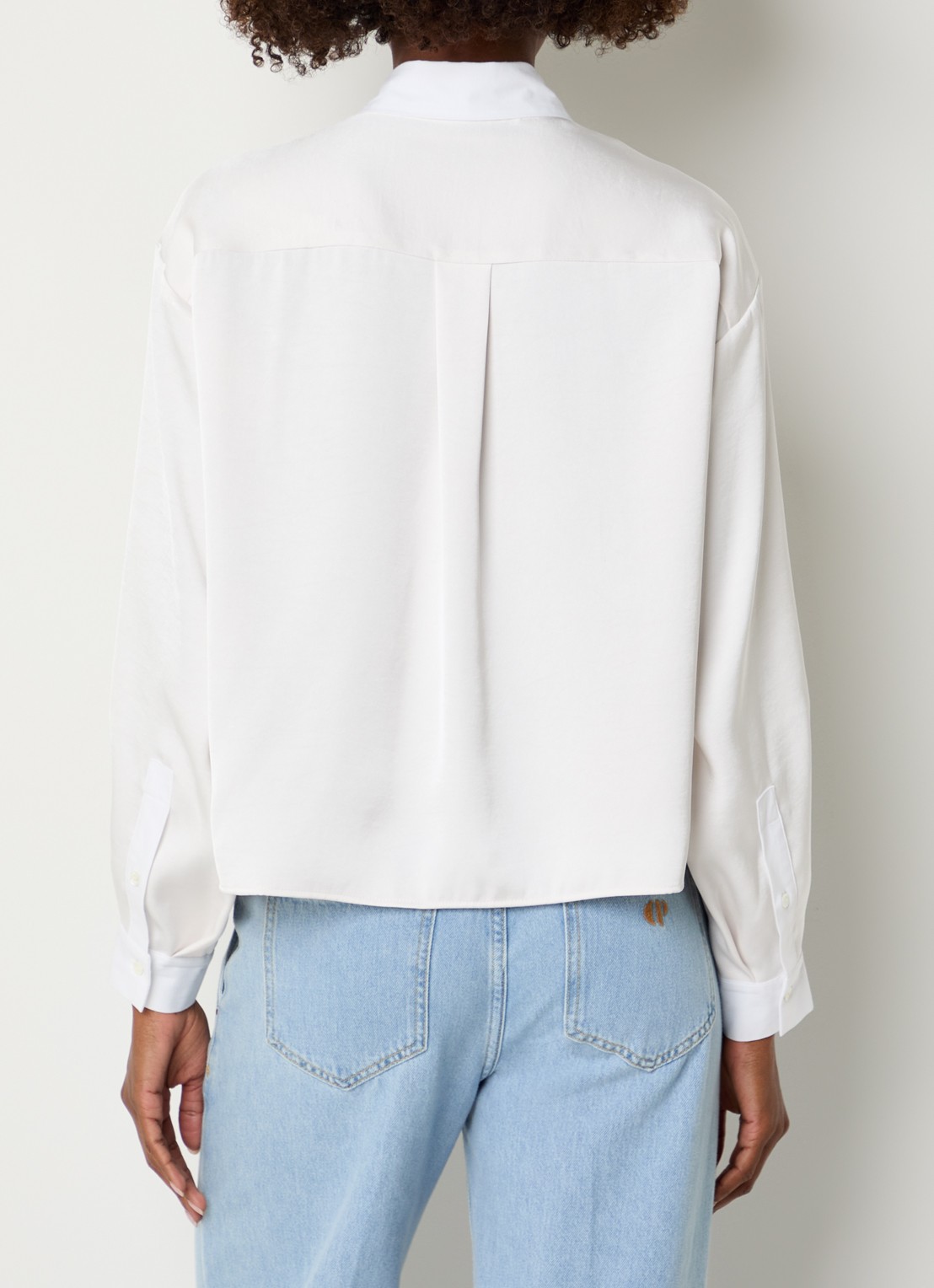 Claudie Pierlot Clemence blouse van satijn - achterkant gebroken wit
