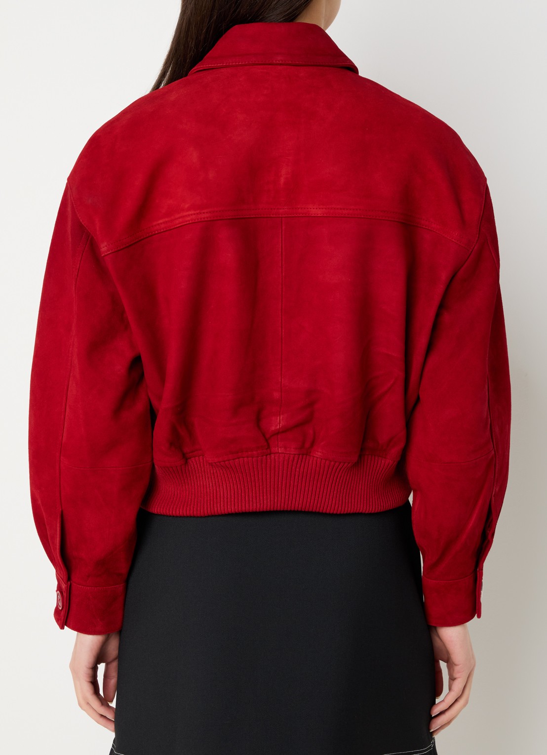 Claudie Pierlot Cory bomberjack van suède  - achterkant rood