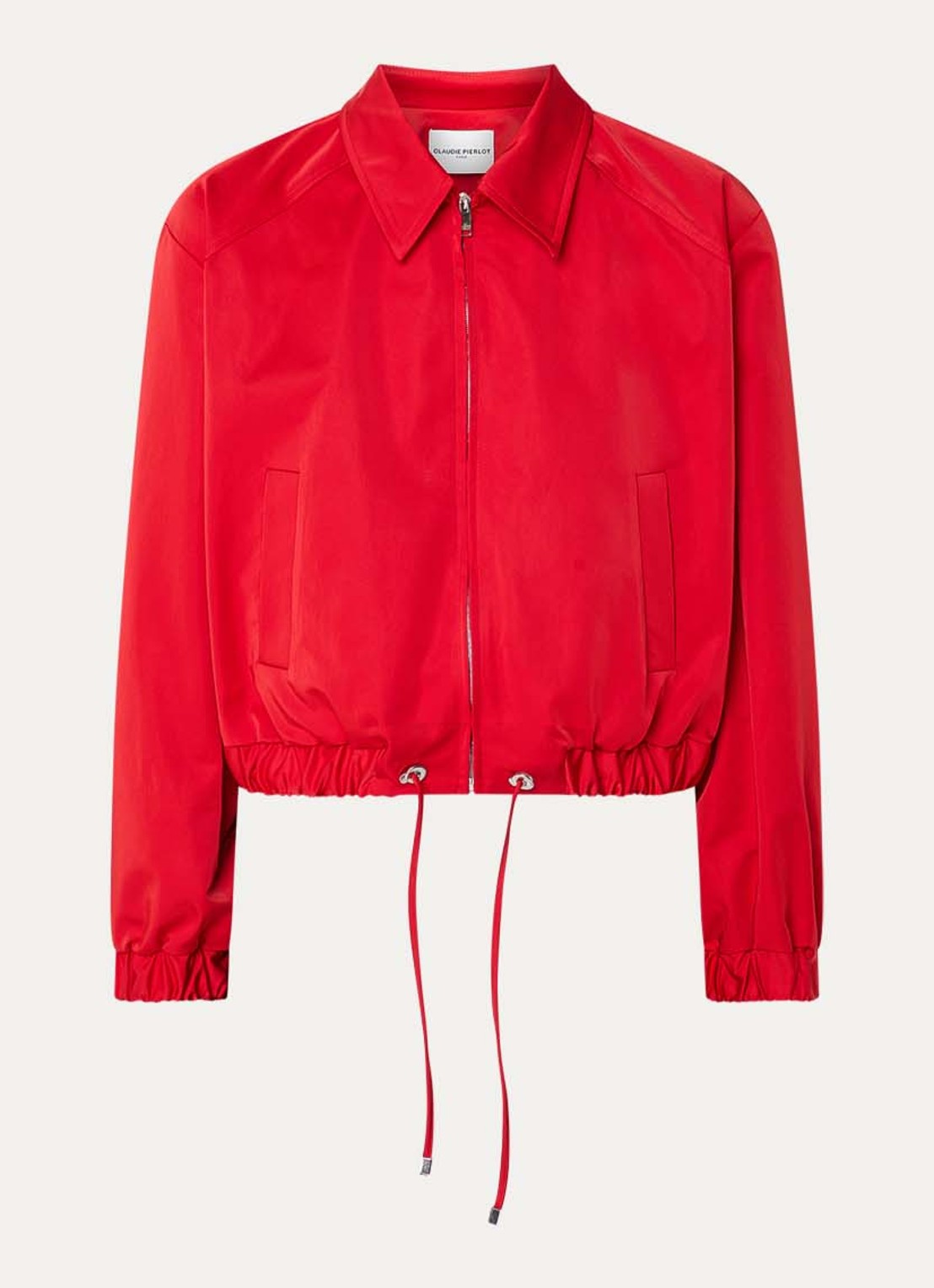 Claudie Pierlot Cropped jack met steekzakken - voorkant 2 rood