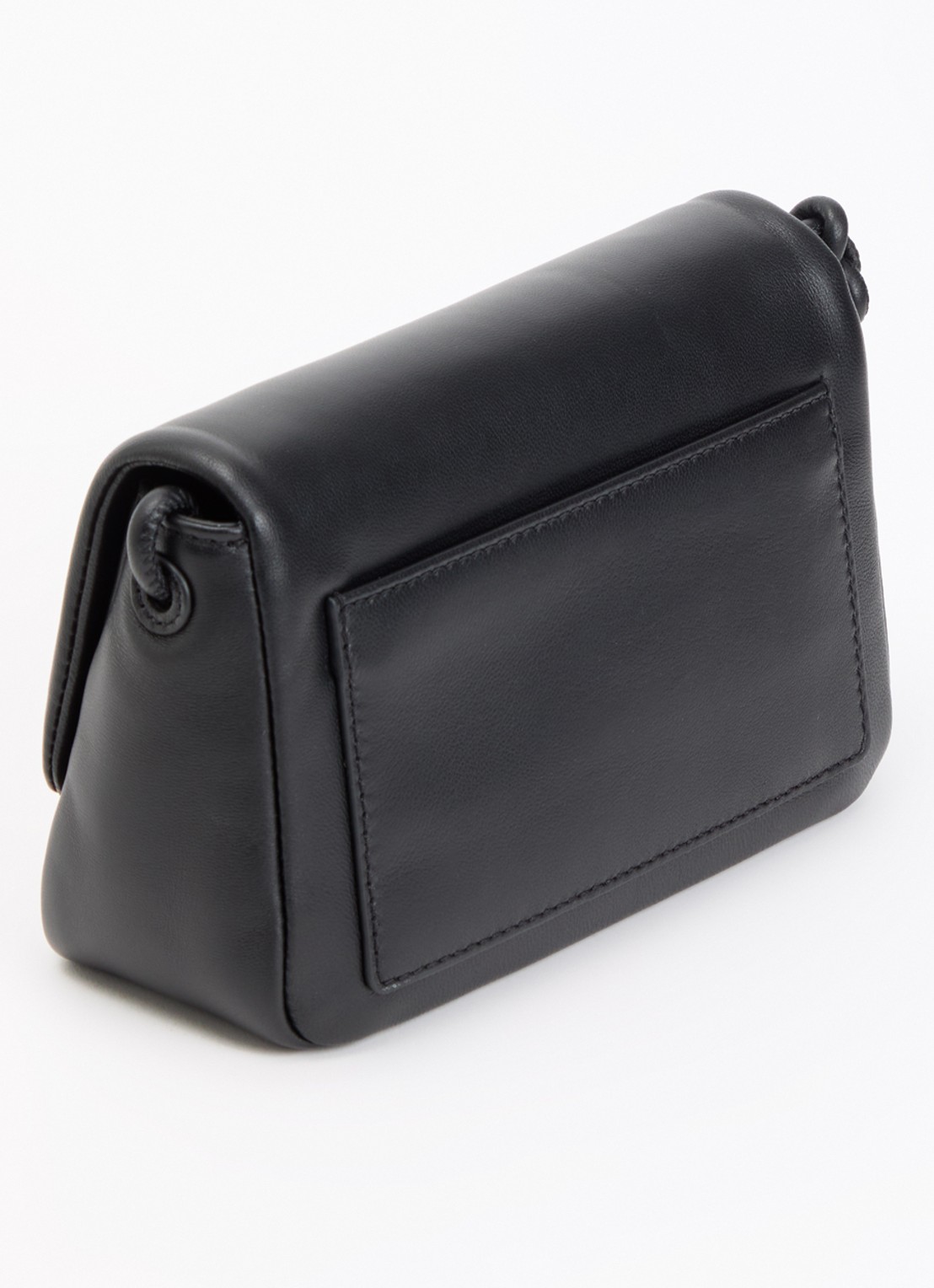 Claudie Pierlot Crossbodytas van lamsleer met logo  - achterkant 2 zwart