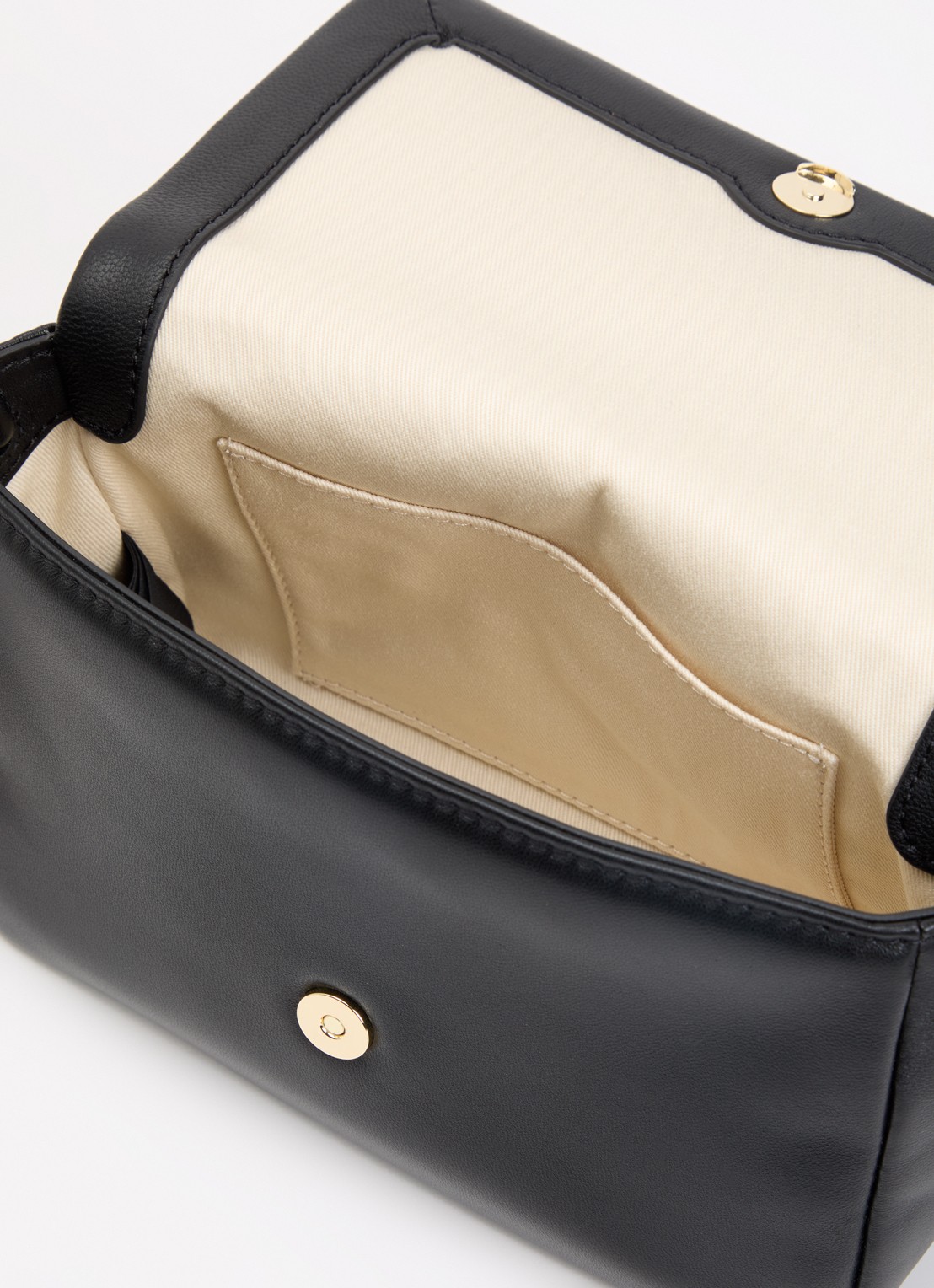 Claudie Pierlot Crossbodytas van lamsleer met logo  - detail 3 zwart