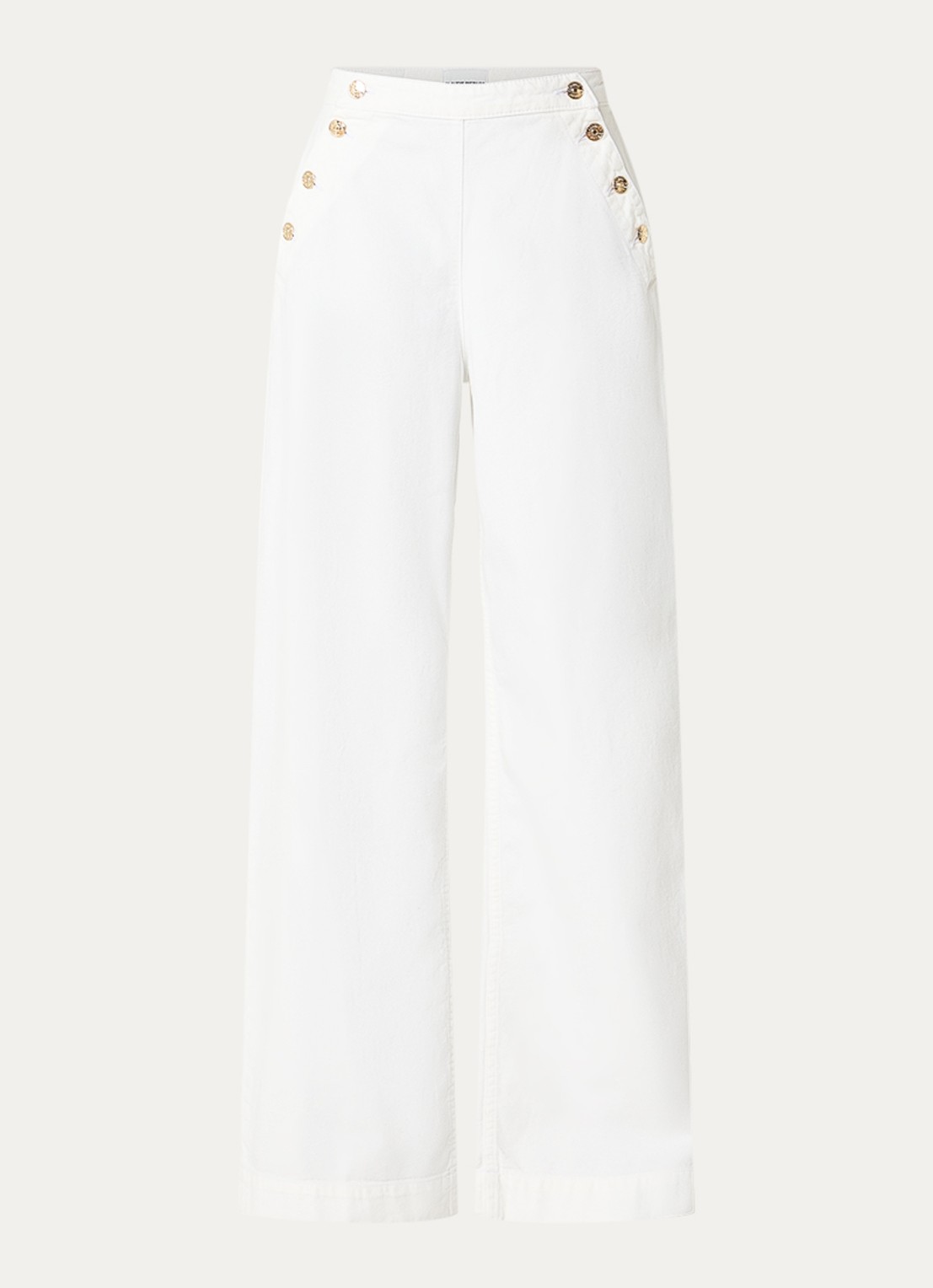 Claudie Pierlot Denise high waist straight leg jeans met gekleurde wassing - voorkant gebroken wit
