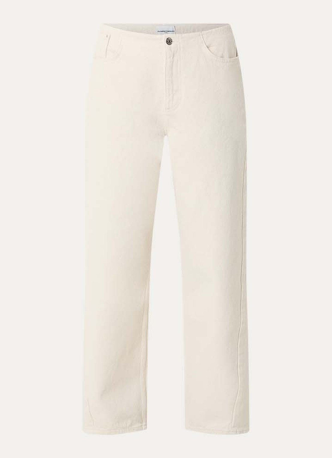 Claudie Pierlot Doris high waist straight leg jeans met gekleurde wassing - voorkant 2 creme