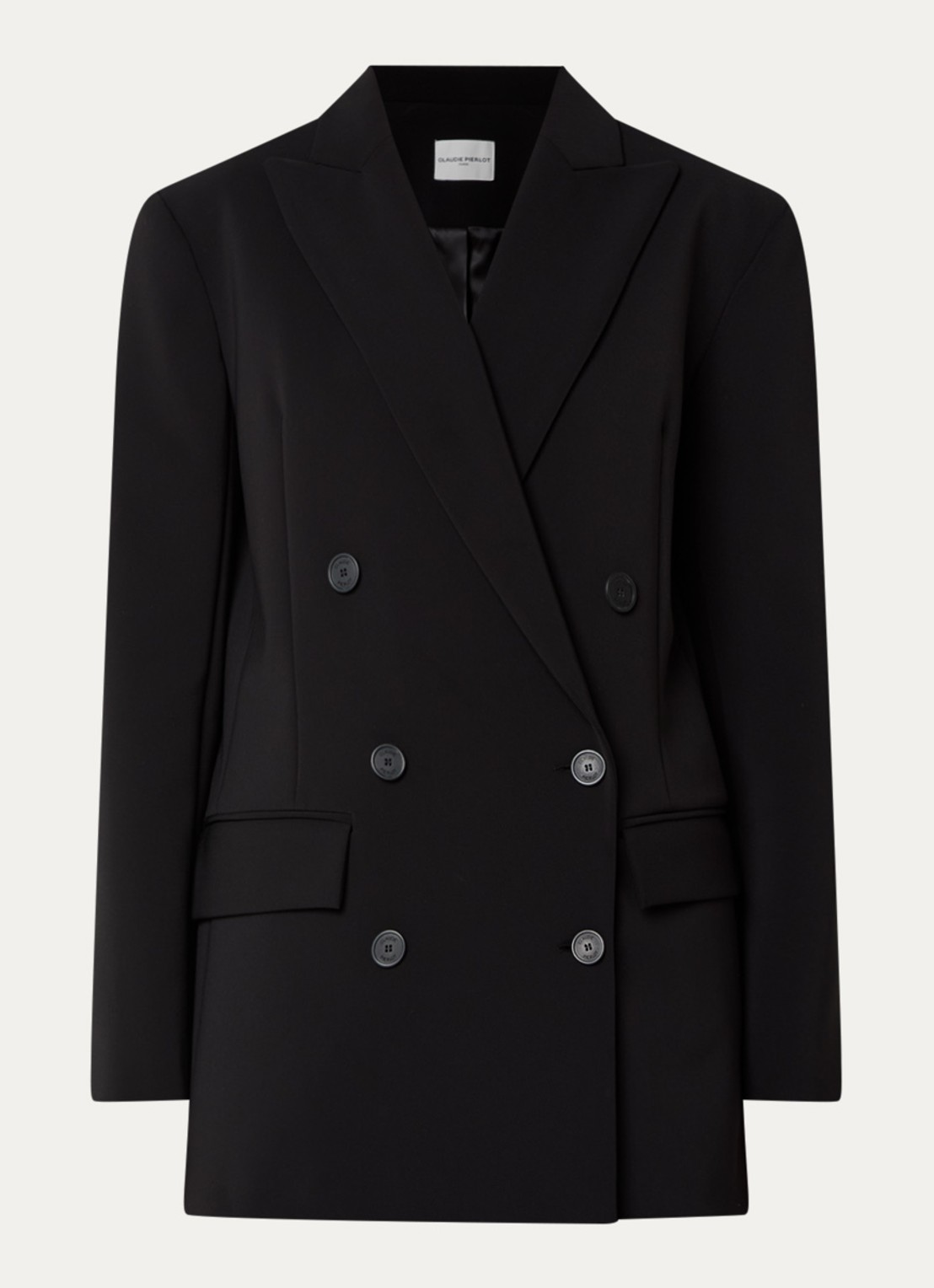 Claudie Pierlot Double-breasted blazer met schoudervulling - voorkant zwart