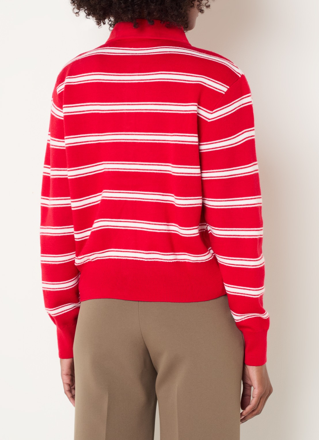Claudie Pierlot Fijngebreid vest met streepprint - achterkant 4 rood