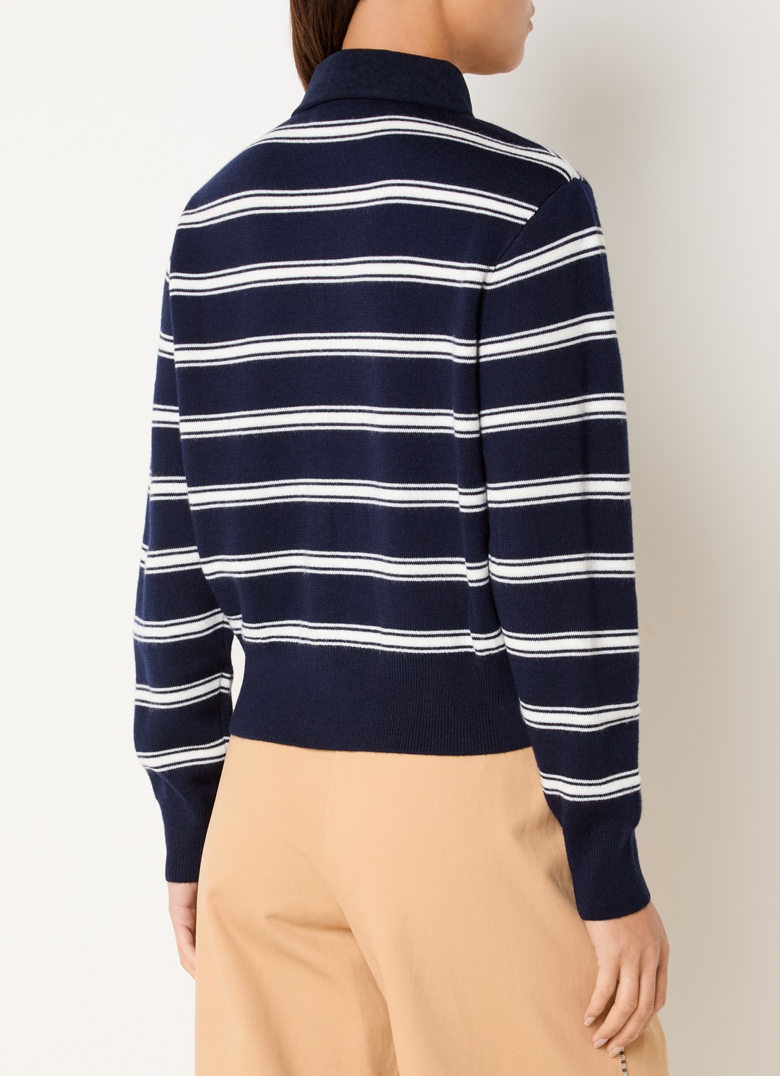 Claudie Pierlot Fijngebreid vest met streepprint - achterkant wit