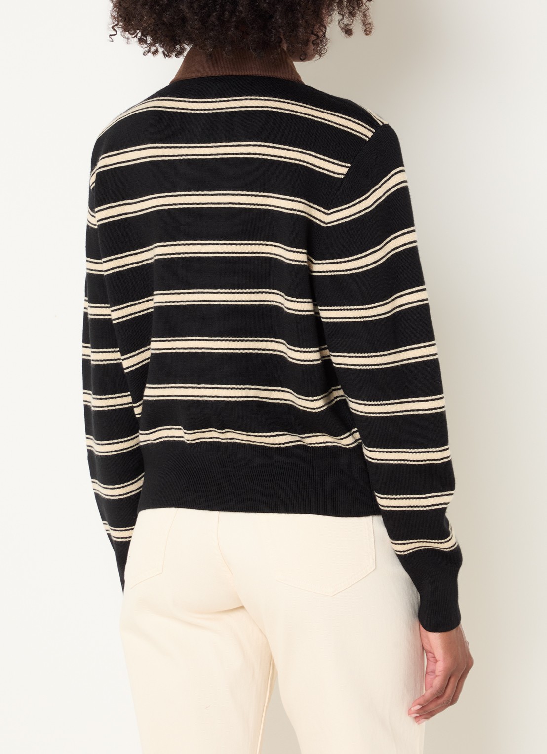 Claudie Pierlot Fijngebreid vest met streepprint - achterkant 2 zwart
