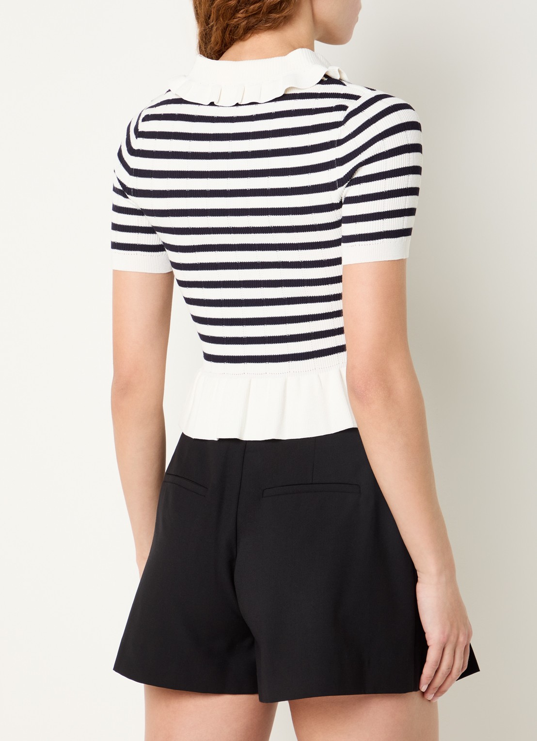 Claudie Pierlot Fijngebreide top met cut-out detail - achterkant 4 wit