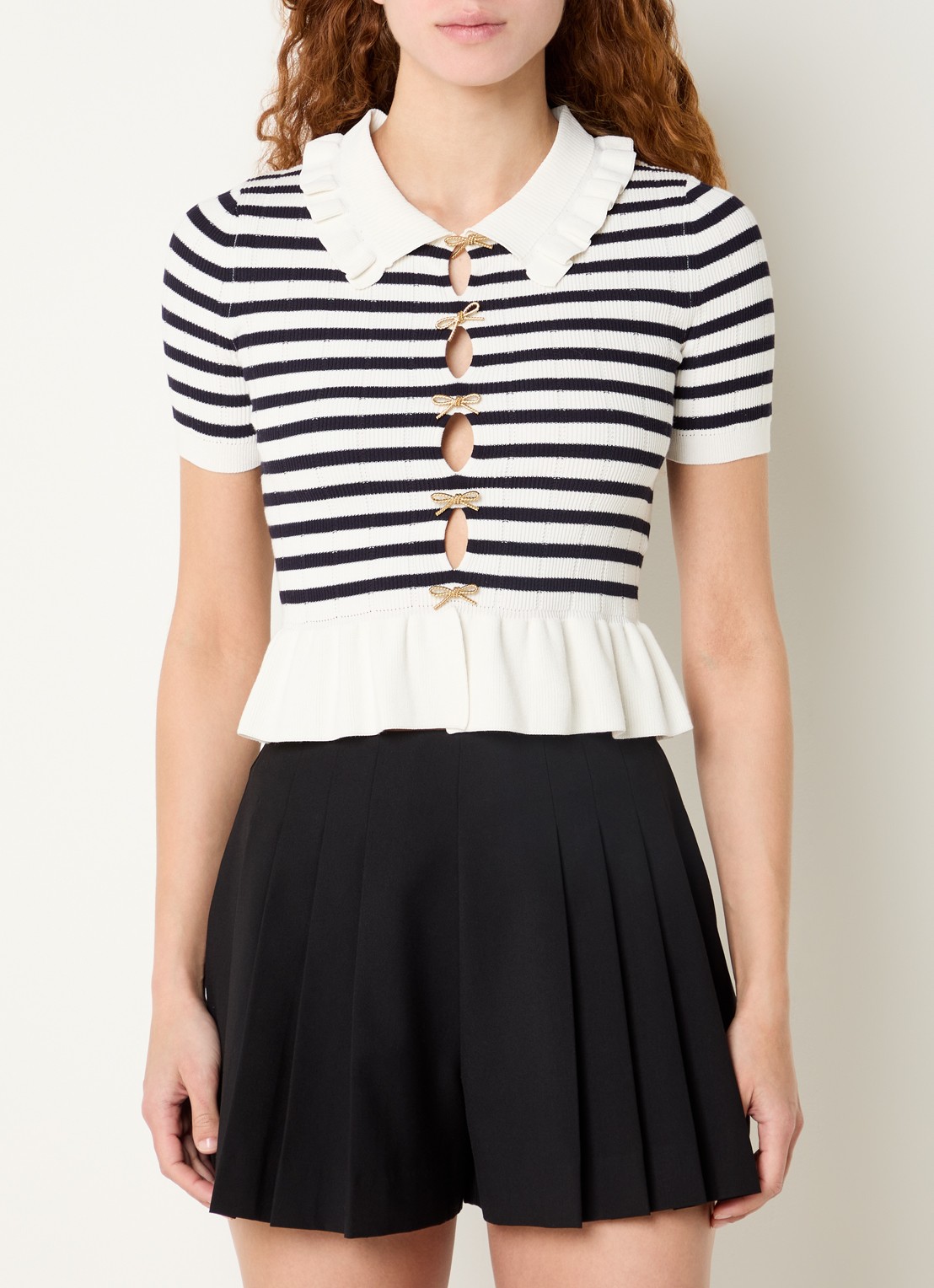 Claudie Pierlot Fijngebreide top met cut-out detail - detail 3 wit