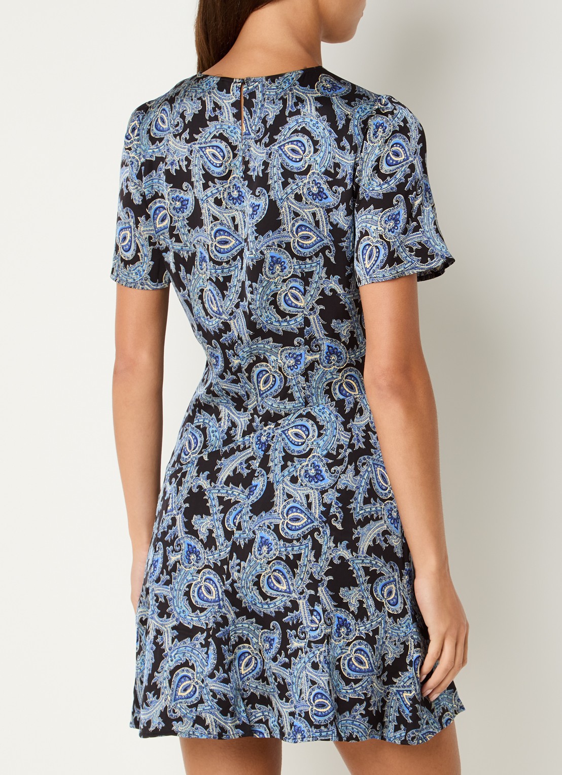 Claudie Pierlot Fonce mini jurk met paisley dessin - achterkant 2 donkerblauw