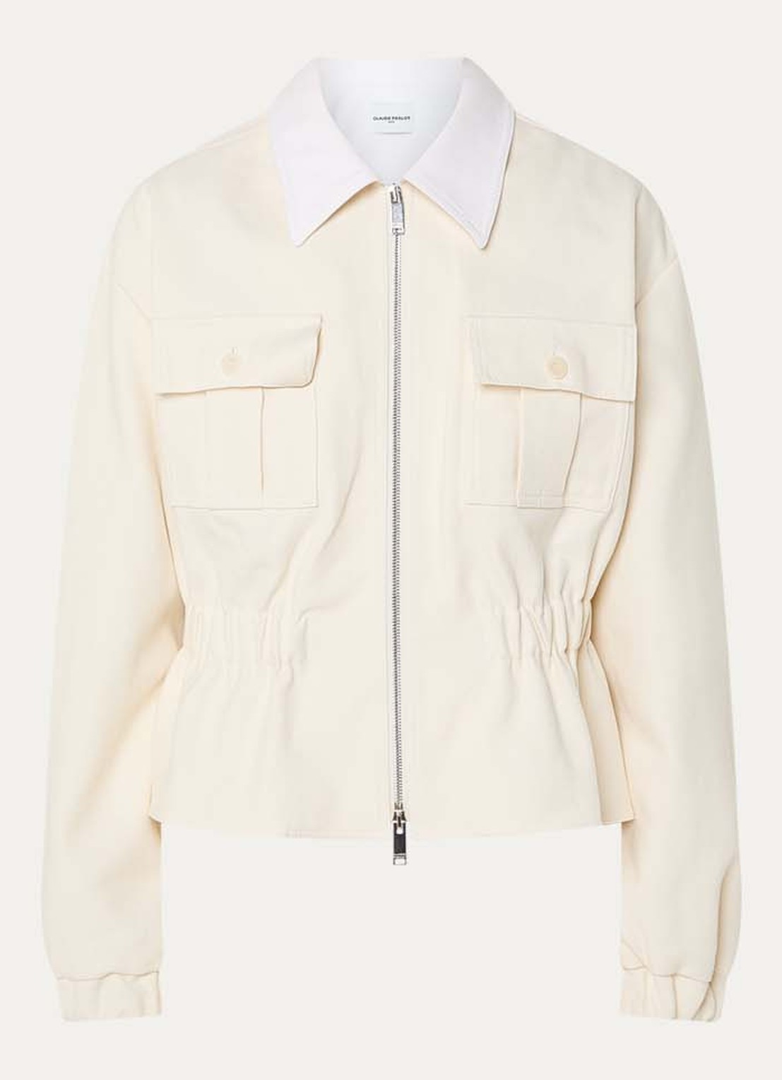 Claudie Pierlot Gallo jack met klepzakken - voorkant creme