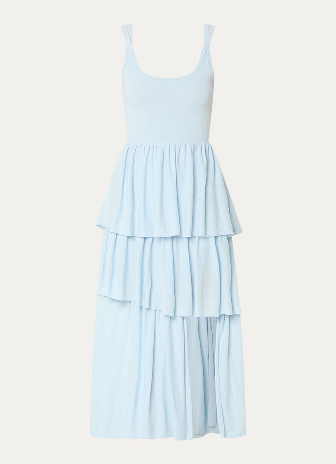 Claudie Pierlot Gelaagde midi jurk - voorkant 2 lichtblauw