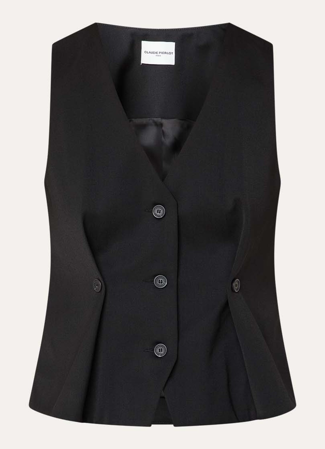 Claudie Pierlot Gilet in wolblend - voorkant 3 zwart