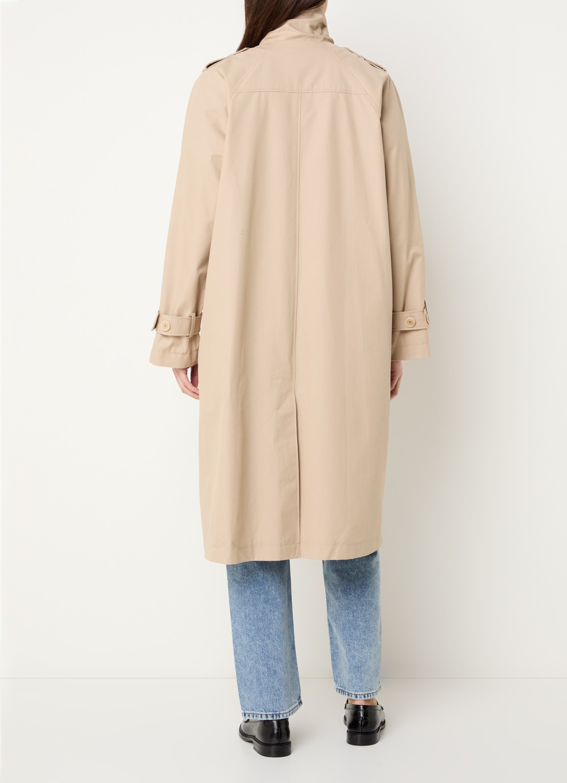 Claudie Pierlot Gisele trenchcoat met steekzakken - achterkant 3 beige