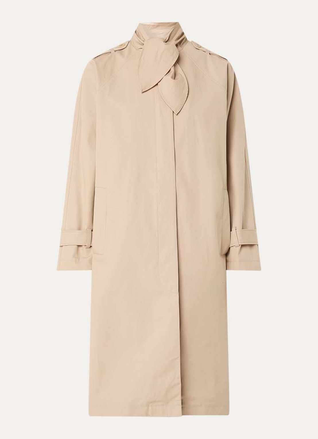 Claudie Pierlot Gisele trenchcoat met steekzakken - voorkant beige