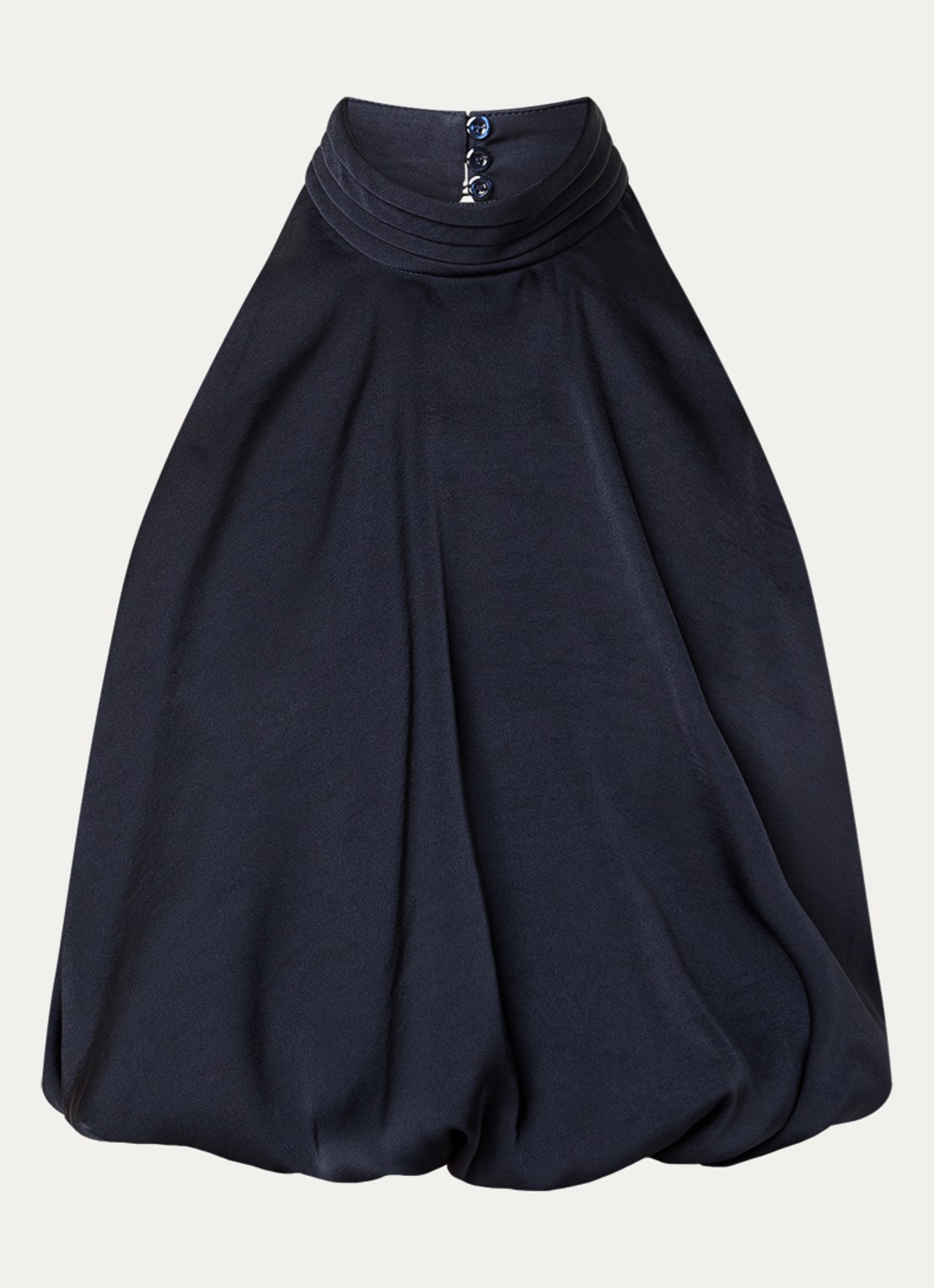 Claudie Pierlot Haltertop van satijn - voorkant 2 donkerblauw