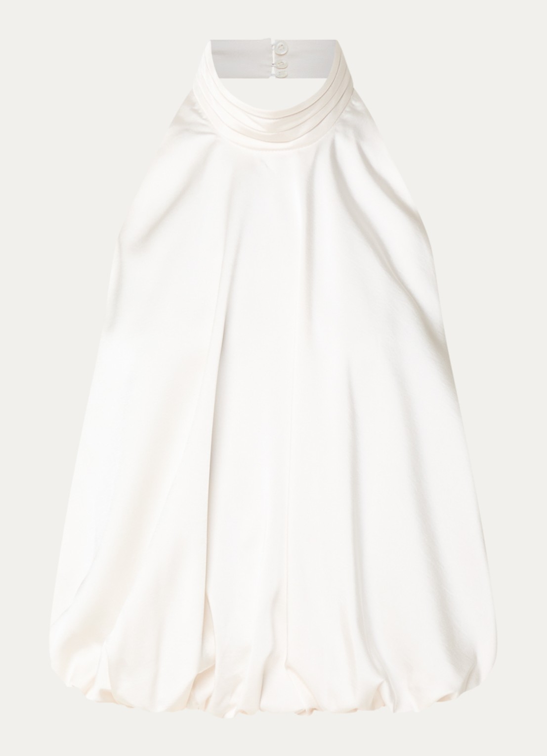 Claudie Pierlot Haltertop van satijn - voorkant 2 gebroken wit