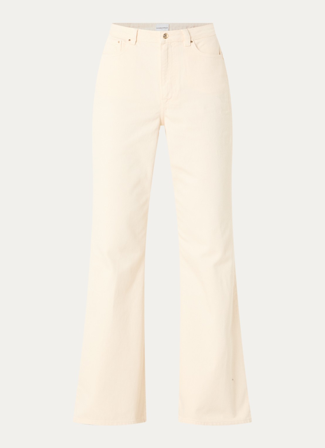 Claudie Pierlot High waist flared jeans met gekleurde wassing - voorkant 4 beige