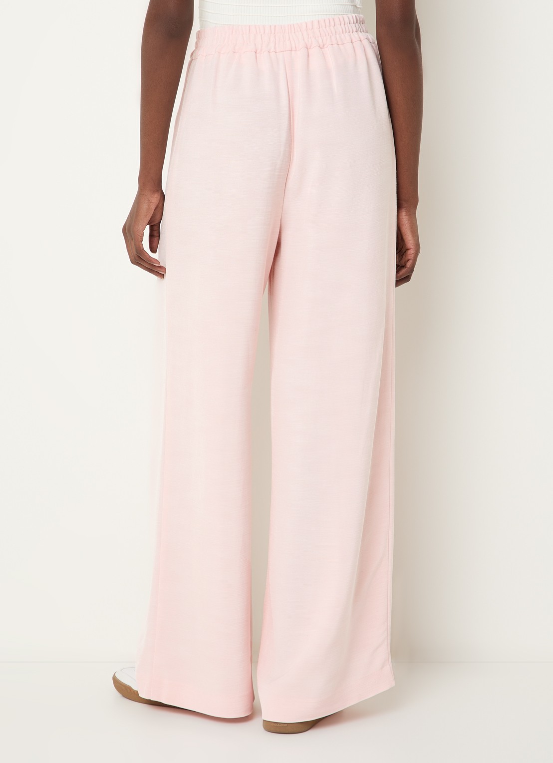 Claudie Pierlot High waist loose fit broek met elastische band - achterkant 2 lichtroze