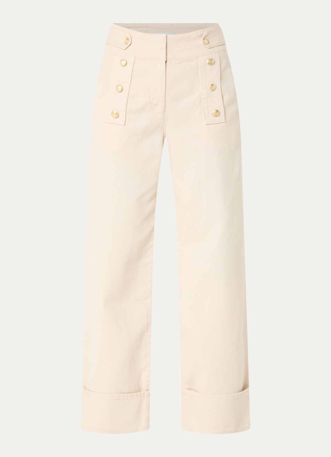 Claudie Pierlot High waist loose fit jeans met gekleurde wassing - voorkant 3 beige