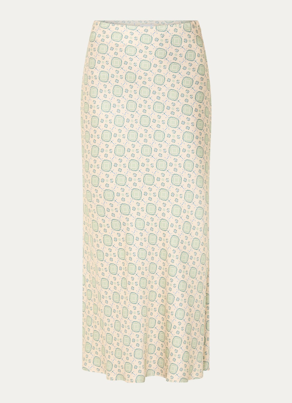 Claudie Pierlot High waist midi rok met print - voorkant 2 lindegroen