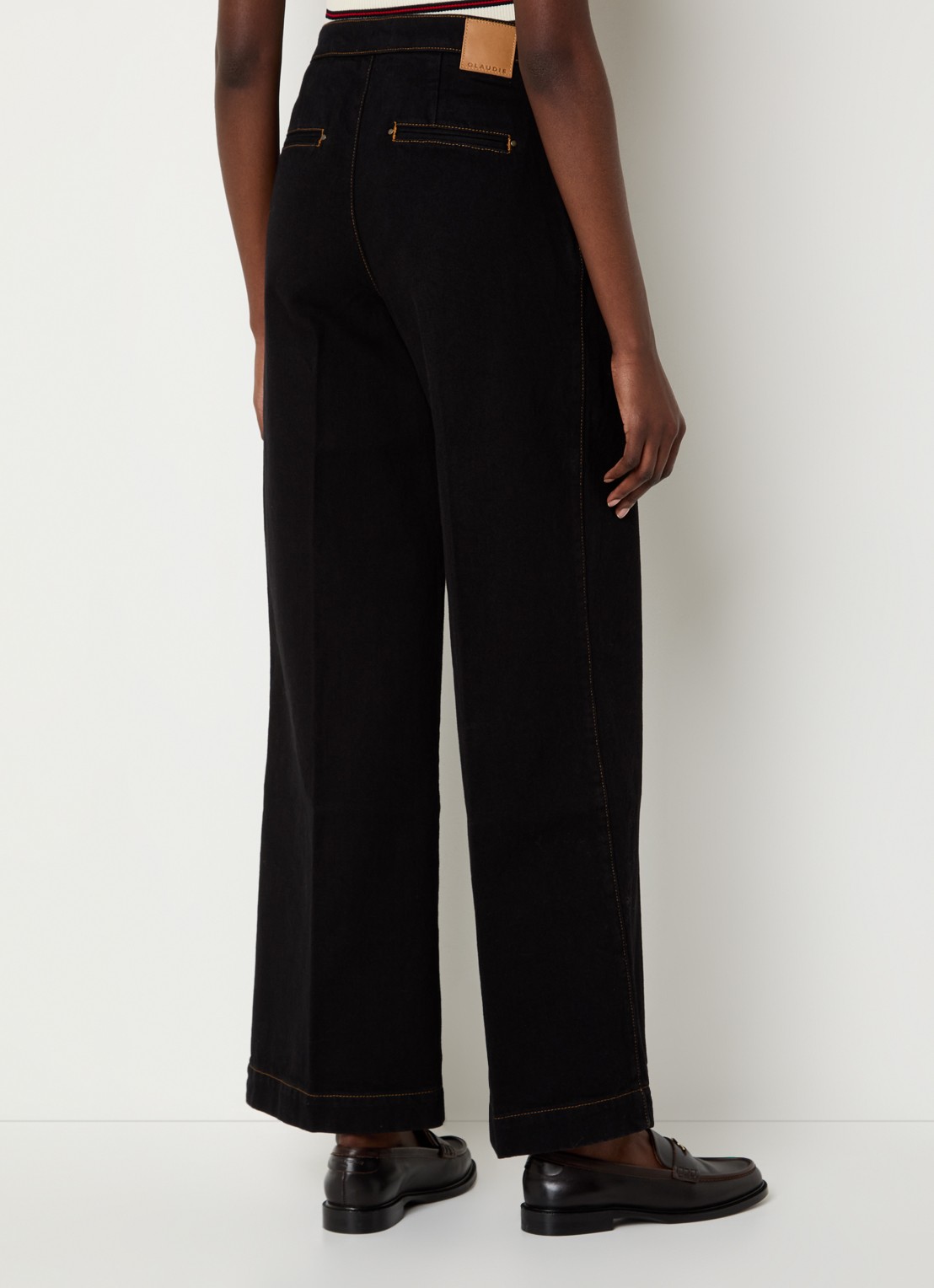 Claudie Pierlot High waist straight fit jeans met gekleurde wassing - achterkant zwart