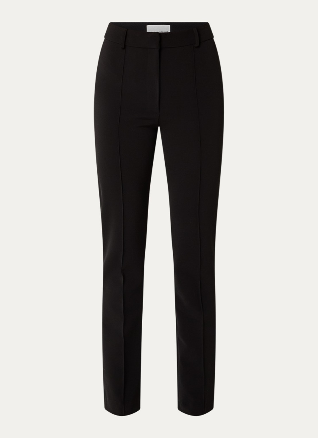 Claudie Pierlot High waist straight fit pantalon met stretch - voorkant 3 zwart