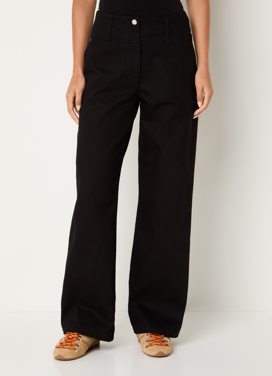 Claudie Pierlot High waist straight leg jeans met gekleurde wassing - detail 3 zwart