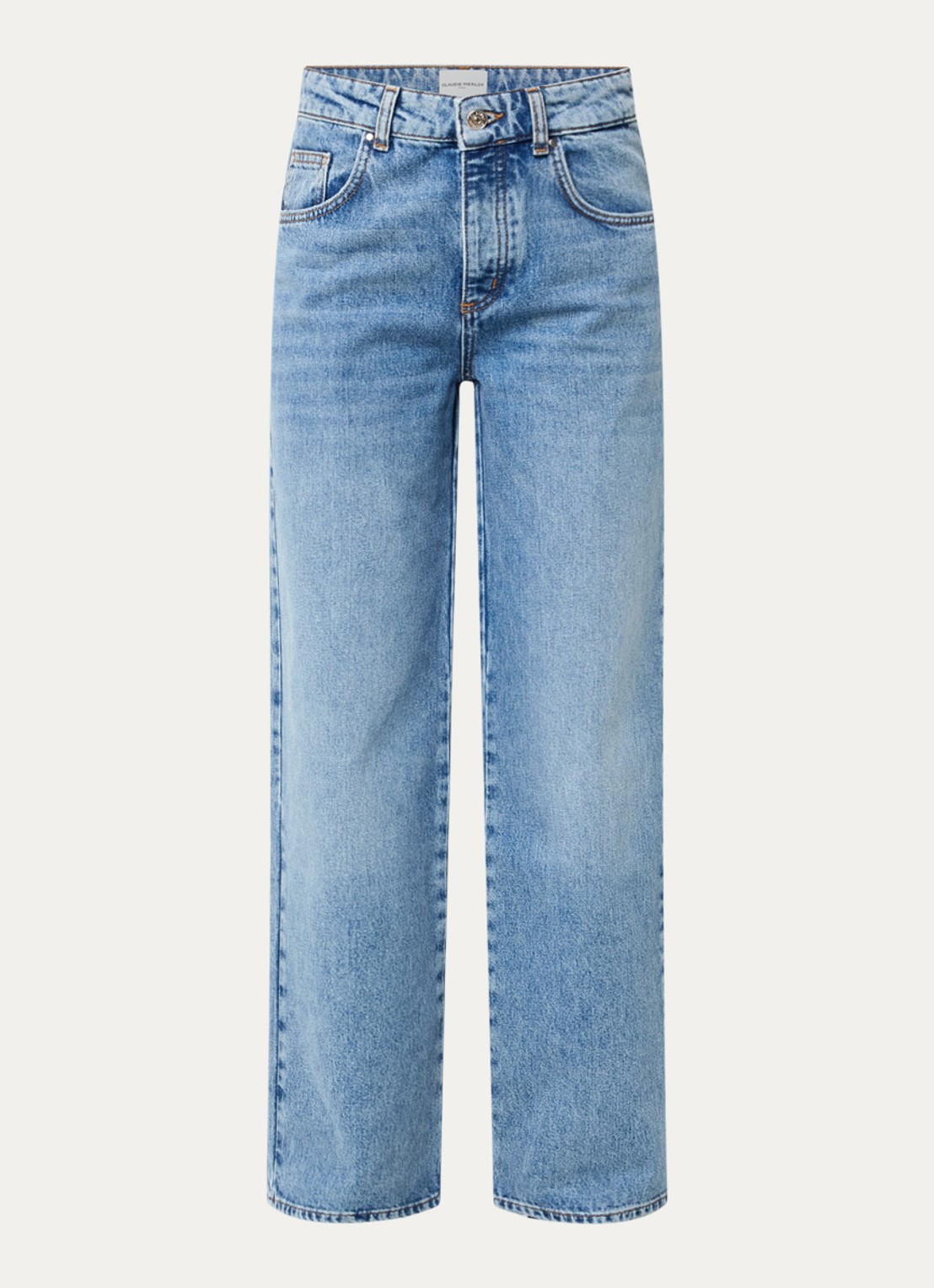 Claudie Pierlot High waist straight leg jeans met lichte wassing - voorkant 4 indigo