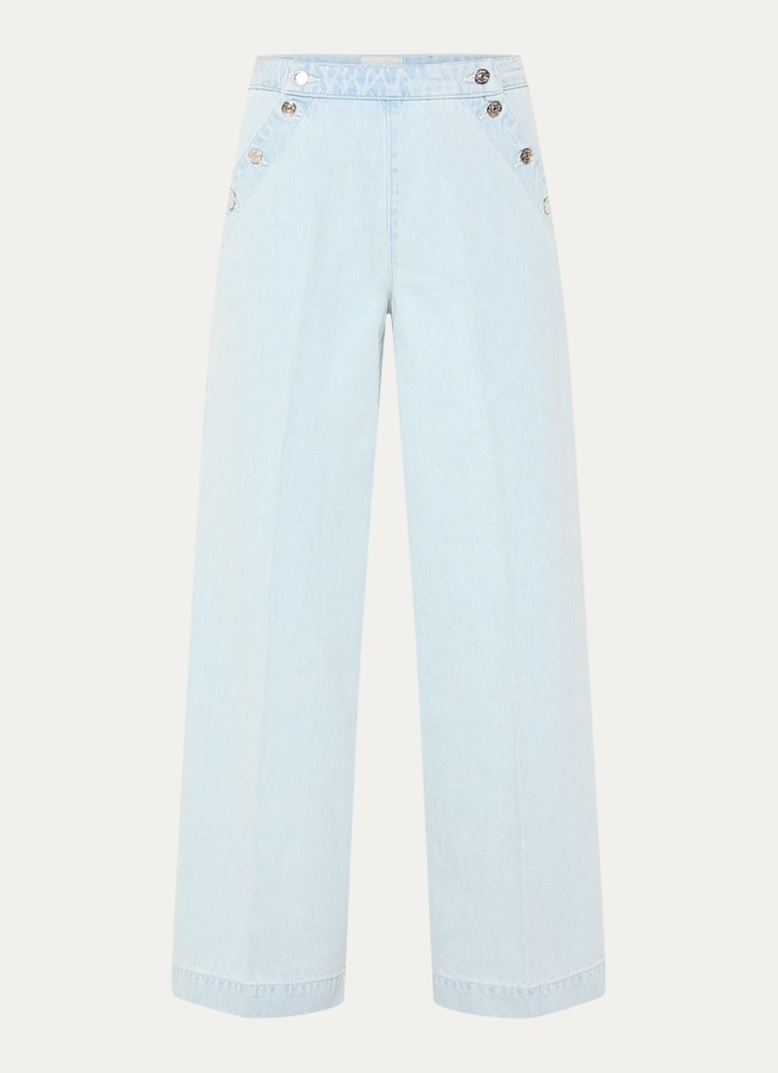 Claudie Pierlot High waist straight leg jeans met lichte wassing - voorkant indigo