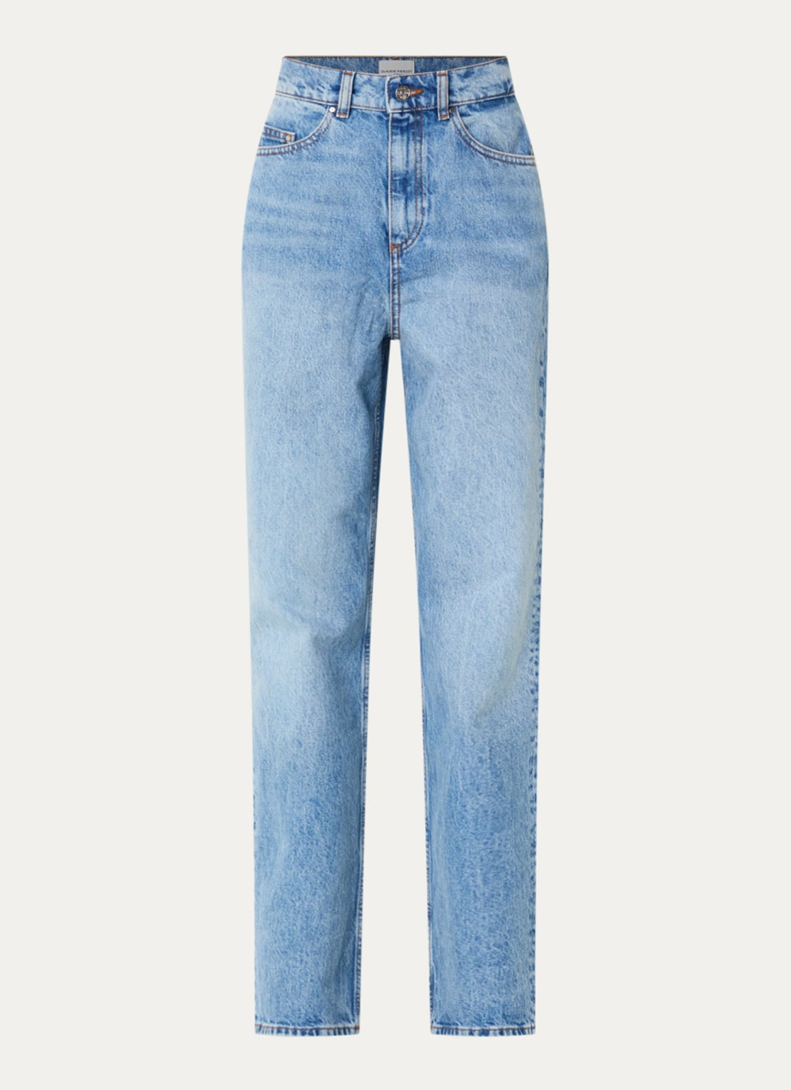 Claudie Pierlot High waist straight leg jeans met medium wassing - voorkant 2 indigo