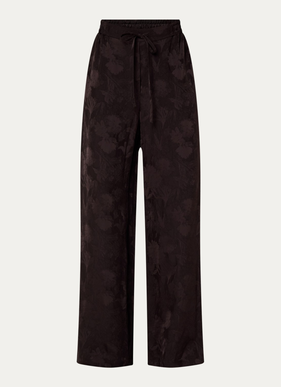 Claudie Pierlot High waist wide fit broek met print - voorkant 3 donkerbruin