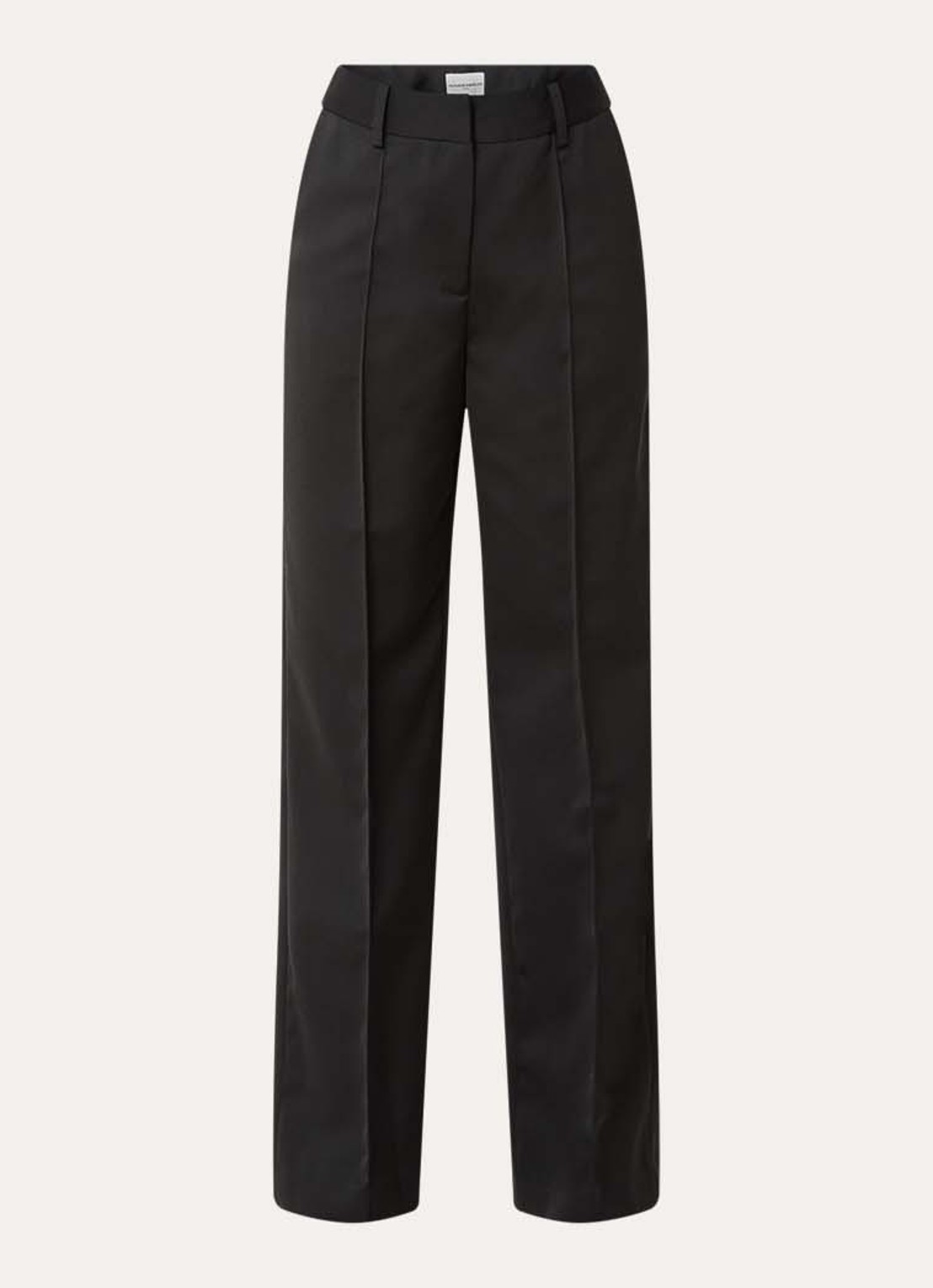 Claudie Pierlot High waist wide fit pantalon in wolblend - voorkant zwart