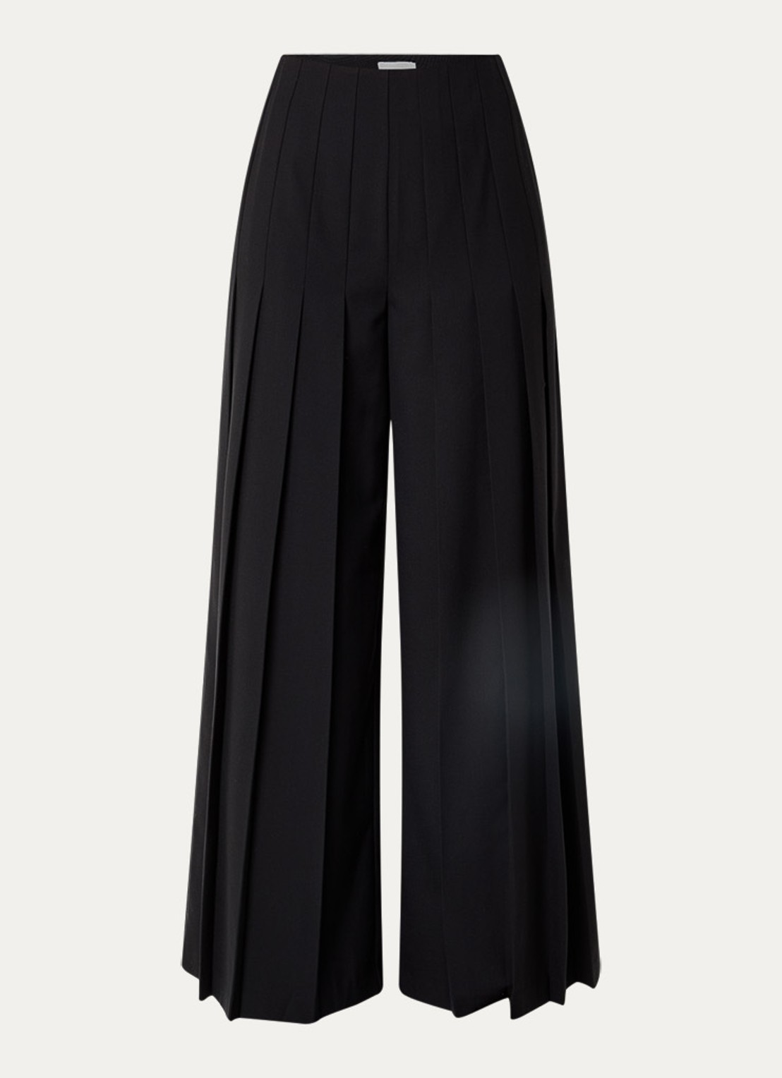 Claudie Pierlot High waist wide fit pantalon met plooien - voorkant zwart