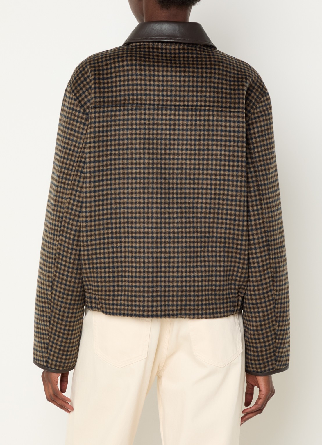 Claudie Pierlot Jack in wolblend met ruitdessin - achterkant 2 bronsgroen
