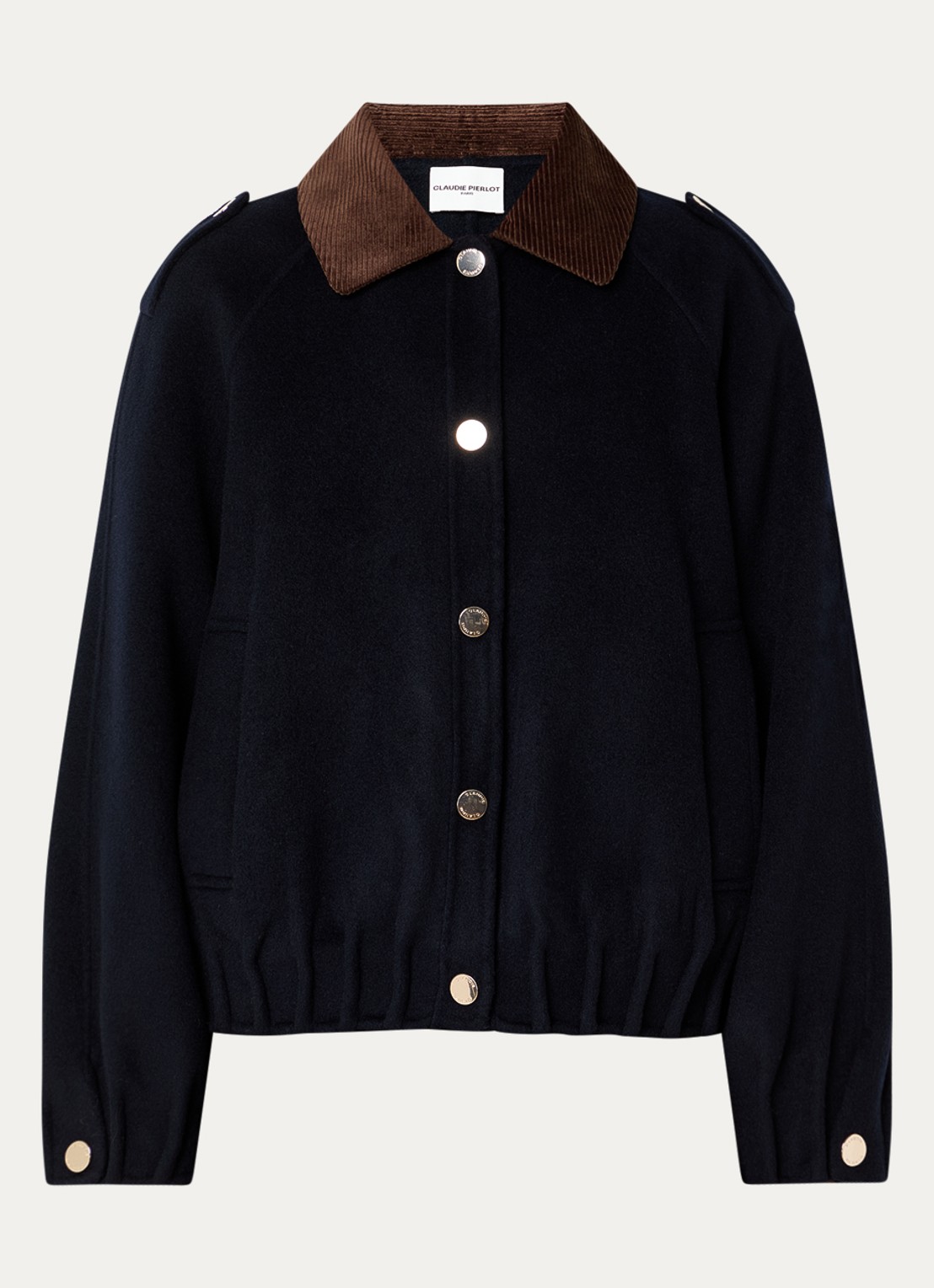 Claudie Pierlot Jack in wolblend met steekzakken - voorkant 3 donkerblauw