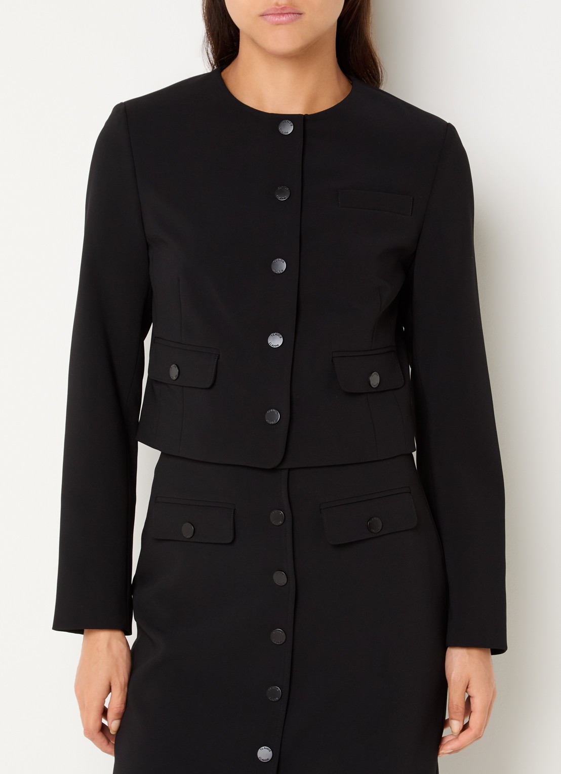Claudie Pierlot Jack met opgestikte zakken - detail zwart