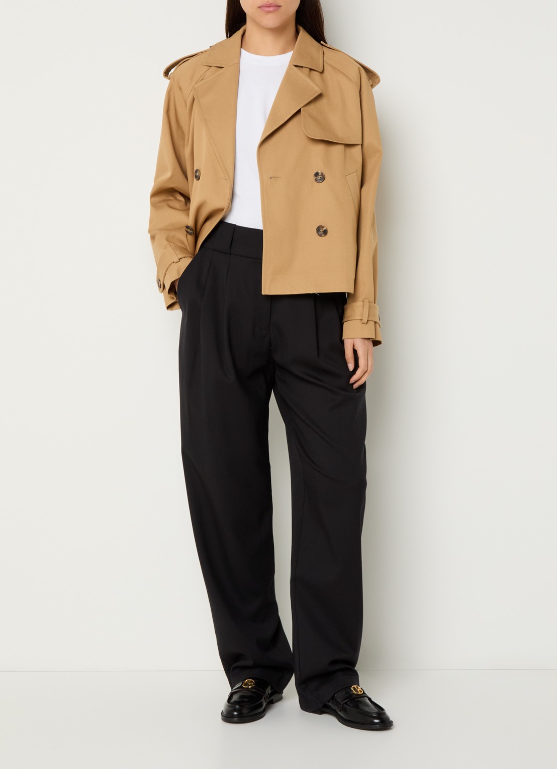 Claudie Pierlot Jack met steekzakken - voorkant 4 camel