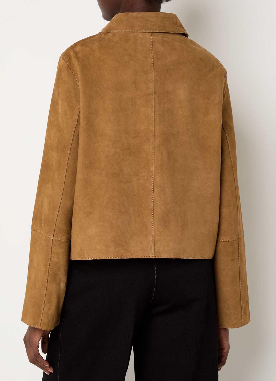 Claudie Pierlot Jack van geitenleer met klepzakken - achterkant cognac