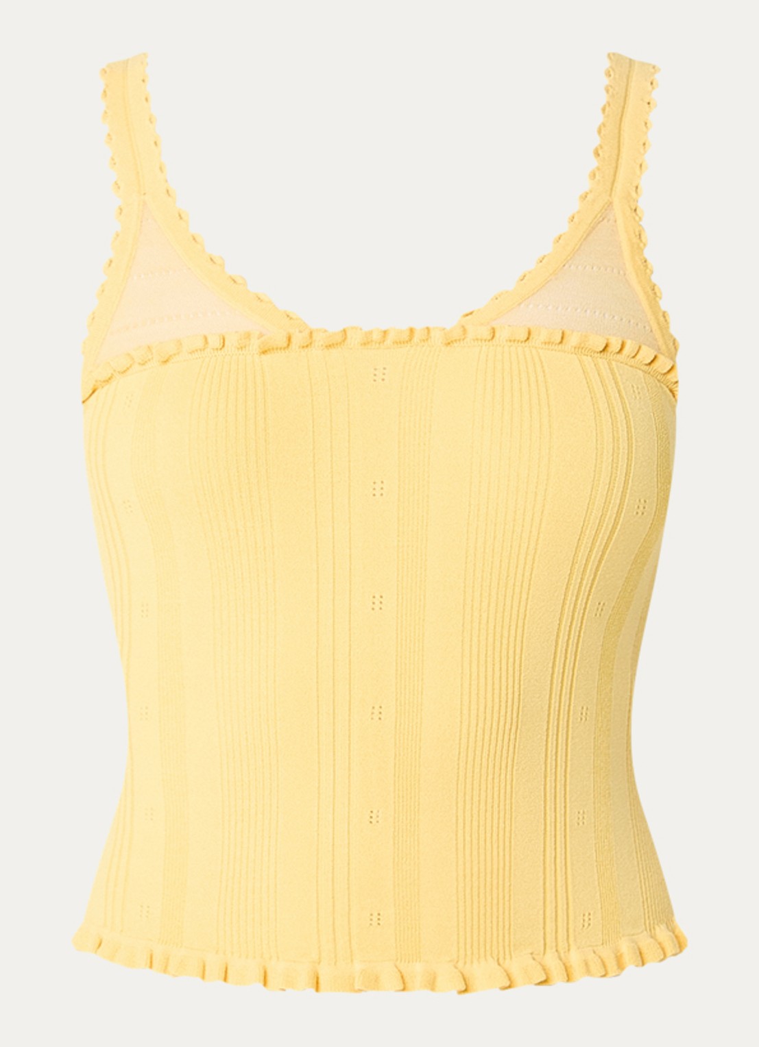 Claudie Pierlot Magma fijngebreide tanktop - voorkant geel