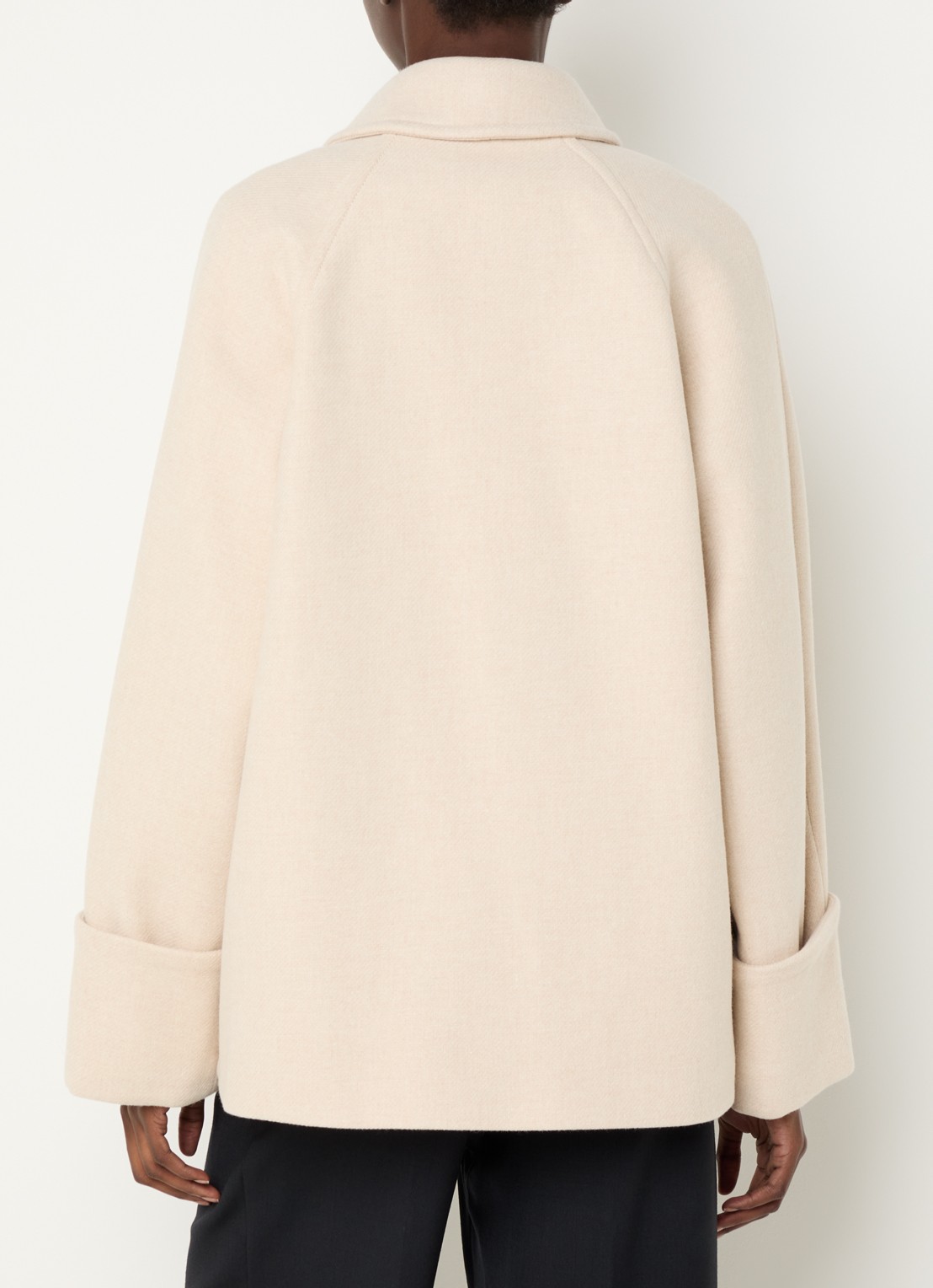 Claudie Pierlot Mantel in wolblend met steekzakken - achterkant 2 beige